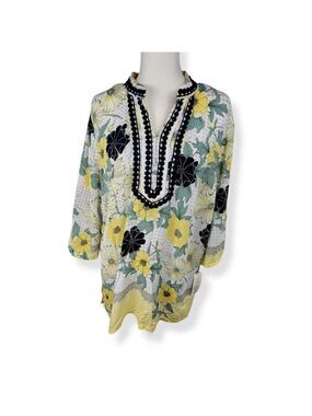Charter Club  Floral Tunic V-neck Petite XL